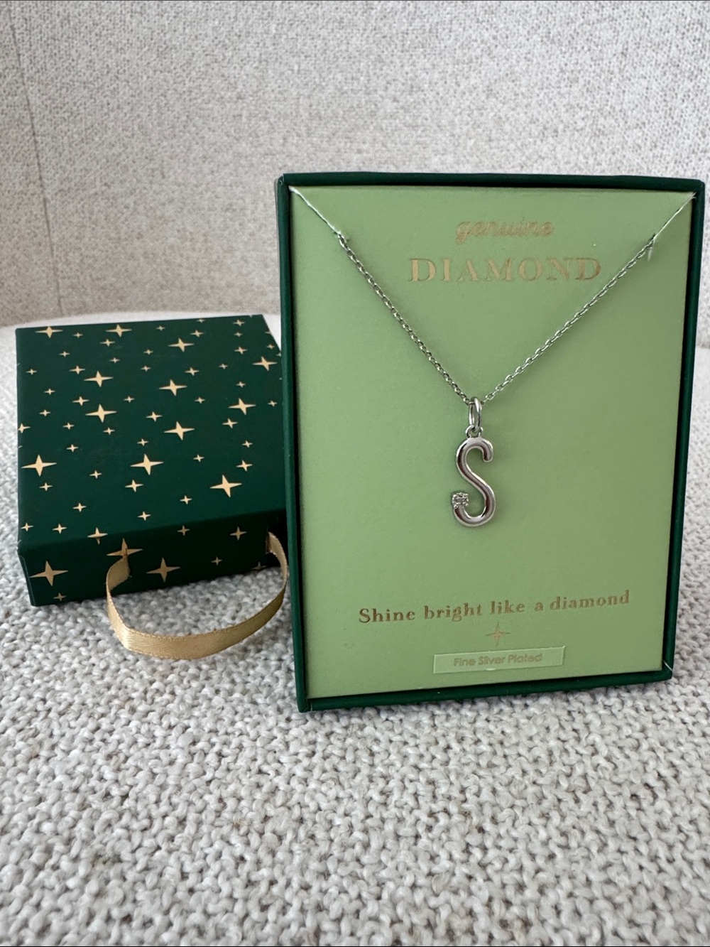 Kohl's Silver 'S' Initial Necklace with Diamond Accent